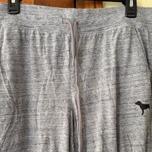 PINK Gray Sweatpants with Dog Logo